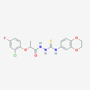 2-[2-(2-chloro-4-fluorophenoxy)propanoyl]-N-(2,3-dihydro-1,4-benzodioxin-6-yl)hydrazinecarbothioamide