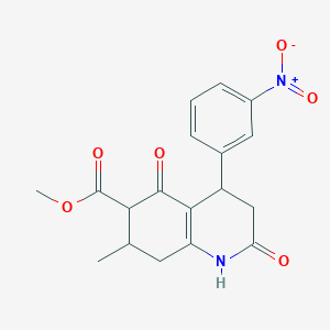 molecular formula C18H18N2O6 B4647911 methyl 7-methyl-4-(3-nitrophenyl)-2,5-dioxo-1,2,3,4,5,6,7,8-octahydro-6-quinolinecarboxylate 
