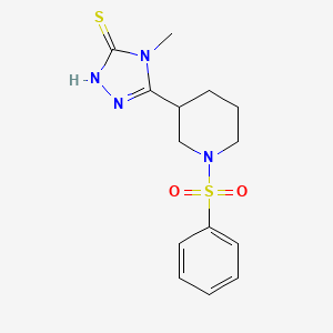 molecular formula C14H18N4O2S2 B4647912 4-methyl-5-[1-(phenylsulfonyl)-3-piperidinyl]-4H-1,2,4-triazole-3-thiol 