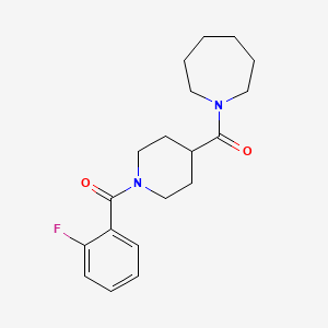 molecular formula C19H25FN2O2 B4647927 1-{[1-(2-fluorobenzoyl)-4-piperidinyl]carbonyl}azepane 