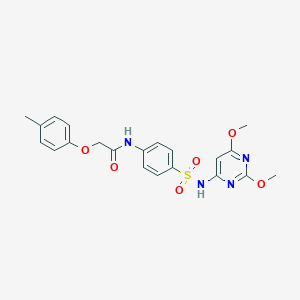 molecular formula C21H22N4O6S B464794 N-[4-(2,6-Dimethoxy-pyrimidin-4-ylsulfamoyl)-phenyl]-2-p-tolyloxy-acetamide CAS No. 319428-59-6