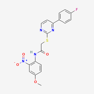 molecular formula C19H15FN4O4S B4647946 2-{[4-(4-fluorophenyl)-2-pyrimidinyl]thio}-N-(4-methoxy-2-nitrophenyl)acetamide 