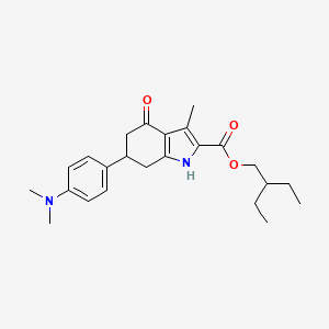 molecular formula C24H32N2O3 B4647956 2-ethylbutyl 6-[4-(dimethylamino)phenyl]-3-methyl-4-oxo-4,5,6,7-tetrahydro-1H-indole-2-carboxylate 