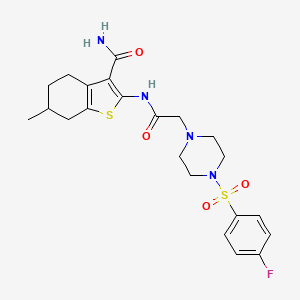 2-[({4-[(4-fluorophenyl)sulfonyl]-1-piperazinyl}acetyl)amino]-6-methyl-4,5,6,7-tetrahydro-1-benzothiophene-3-carboxamide