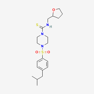 molecular formula C20H31N3O3S2 B4647968 4-[(4-isobutylphenyl)sulfonyl]-N-(tetrahydro-2-furanylmethyl)-1-piperazinecarbothioamide 