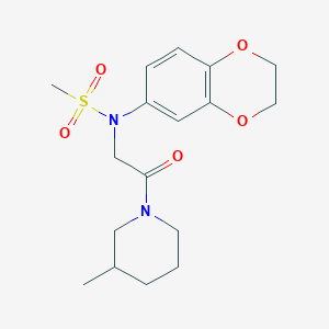 molecular formula C17H24N2O5S B4647972 N-(2,3-dihydro-1,4-benzodioxin-6-yl)-N-[2-(3-methyl-1-piperidinyl)-2-oxoethyl]methanesulfonamide 