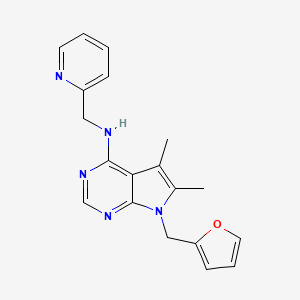 molecular formula C19H19N5O B4647977 7-(2-furylmethyl)-5,6-dimethyl-N-(2-pyridinylmethyl)-7H-pyrrolo[2,3-d]pyrimidin-4-amine 