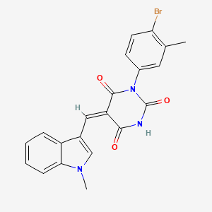molecular formula C21H16BrN3O3 B4647978 1-(4-bromo-3-methylphenyl)-5-[(1-methyl-1H-indol-3-yl)methylene]-2,4,6(1H,3H,5H)-pyrimidinetrione 