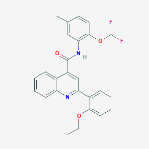 molecular formula C26H22F2N2O3 B4647988 N-[2-(difluoromethoxy)-5-methylphenyl]-2-(2-ethoxyphenyl)-4-quinolinecarboxamide 