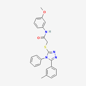 molecular formula C24H22N4O2S B4648000 N-(3-methoxyphenyl)-2-{[5-(3-methylphenyl)-4-phenyl-4H-1,2,4-triazol-3-yl]thio}acetamide 