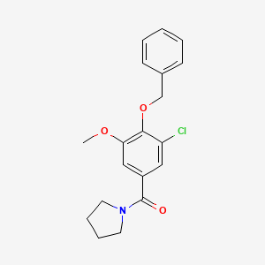 molecular formula C19H20ClNO3 B4648019 1-[4-(benzyloxy)-3-chloro-5-methoxybenzoyl]pyrrolidine 