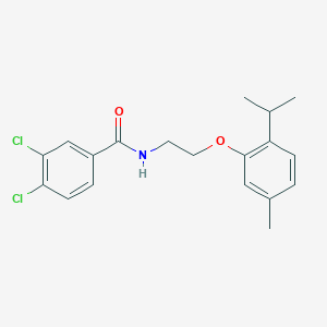 molecular formula C19H21Cl2NO2 B4648027 3,4-dichloro-N-[2-(2-isopropyl-5-methylphenoxy)ethyl]benzamide 