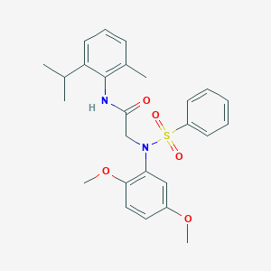molecular formula C26H30N2O5S B4648028 N~2~-(2,5-dimethoxyphenyl)-N~1~-(2-isopropyl-6-methylphenyl)-N~2~-(phenylsulfonyl)glycinamide 