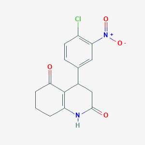 molecular formula C15H13ClN2O4 B4648032 4-(4-chloro-3-nitrophenyl)-4,6,7,8-tetrahydro-2,5(1H,3H)-quinolinedione 