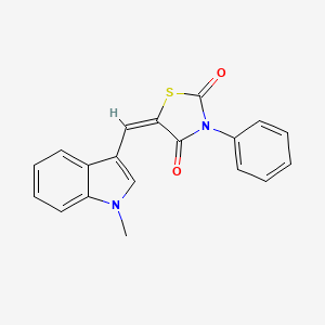 molecular formula C19H14N2O2S B4648057 5-[(1-methyl-1H-indol-3-yl)methylene]-3-phenyl-1,3-thiazolidine-2,4-dione 