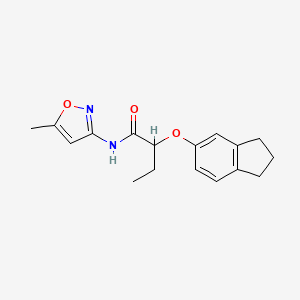 molecular formula C17H20N2O3 B4648063 2-(2,3-dihydro-1H-inden-5-yloxy)-N-(5-methyl-3-isoxazolyl)butanamide 