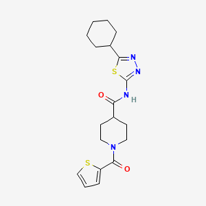 molecular formula C19H24N4O2S2 B4648106 N-(5-cyclohexyl-1,3,4-thiadiazol-2-yl)-1-(2-thienylcarbonyl)-4-piperidinecarboxamide 