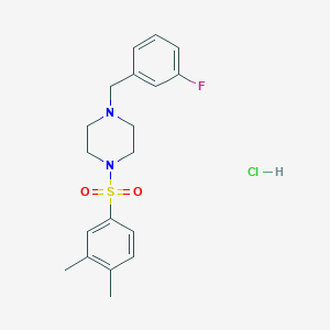 molecular formula C19H24ClFN2O2S B4648113 1-[(3,4-dimethylphenyl)sulfonyl]-4-(3-fluorobenzyl)piperazine hydrochloride 