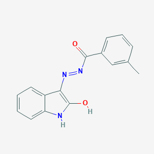 molecular formula C16H13N3O2 B464812 3-methyl-N'-(2-oxo-1,2-dihydro-3H-indol-3-ylidene)benzohydrazide 