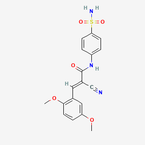 molecular formula C18H17N3O5S B4648128 N-[4-(aminosulfonyl)phenyl]-2-cyano-3-(2,5-dimethoxyphenyl)acrylamide 