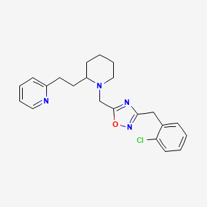 molecular formula C22H25ClN4O B4648136 2-[2-(1-{[3-(2-chlorobenzyl)-1,2,4-oxadiazol-5-yl]methyl}-2-piperidinyl)ethyl]pyridine 