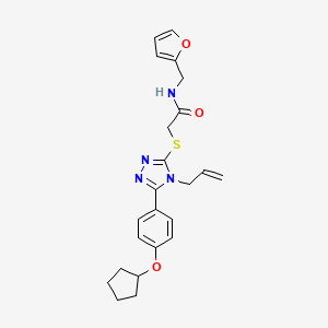molecular formula C23H26N4O3S B4648144 2-({4-allyl-5-[4-(cyclopentyloxy)phenyl]-4H-1,2,4-triazol-3-yl}thio)-N-(2-furylmethyl)acetamide 