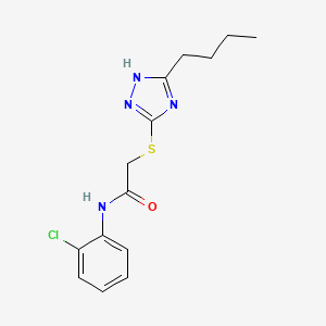 molecular formula C14H17ClN4OS B4648156 2-[(5-butyl-4H-1,2,4-triazol-3-yl)thio]-N-(2-chlorophenyl)acetamide 