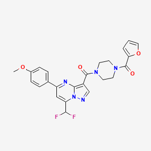 molecular formula C24H21F2N5O4 B4648160 7-(difluoromethyl)-3-{[4-(2-furoyl)-1-piperazinyl]carbonyl}-5-(4-methoxyphenyl)pyrazolo[1,5-a]pyrimidine 