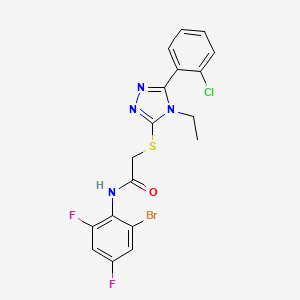 molecular formula C18H14BrClF2N4OS B4648164 N-(2-bromo-4,6-difluorophenyl)-2-{[5-(2-chlorophenyl)-4-ethyl-4H-1,2,4-triazol-3-yl]thio}acetamide 
