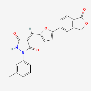molecular formula C23H16N2O5 B4648171 1-(3-methylphenyl)-4-{[5-(1-oxo-1,3-dihydro-2-benzofuran-5-yl)-2-furyl]methylene}-3,5-pyrazolidinedione 