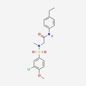 molecular formula C18H21ClN2O4S B4648177 N~2~-[(3-chloro-4-methoxyphenyl)sulfonyl]-N~1~-(4-ethylphenyl)-N~2~-methylglycinamide 