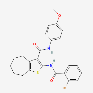 molecular formula C24H23BrN2O3S B4648191 2-[(2-bromobenzoyl)amino]-N-(4-methoxyphenyl)-5,6,7,8-tetrahydro-4H-cyclohepta[b]thiophene-3-carboxamide 