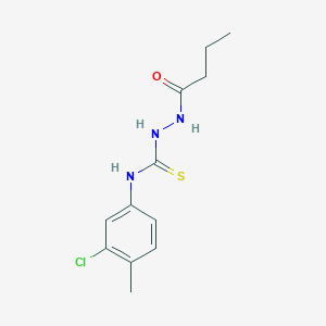 molecular formula C12H16ClN3OS B4648209 2-butyryl-N-(3-chloro-4-methylphenyl)hydrazinecarbothioamide 