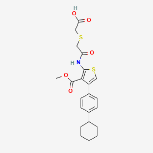 molecular formula C22H25NO5S2 B4648212 [(2-{[4-(4-cyclohexylphenyl)-3-(methoxycarbonyl)-2-thienyl]amino}-2-oxoethyl)thio]acetic acid 