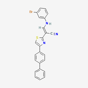 molecular formula C24H16BrN3S B4648224 2-[4-(4-biphenylyl)-1,3-thiazol-2-yl]-3-[(3-bromophenyl)amino]acrylonitrile 