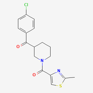 molecular formula C17H17ClN2O2S B4648231 (4-chlorophenyl){1-[(2-methyl-1,3-thiazol-4-yl)carbonyl]-3-piperidinyl}methanone 