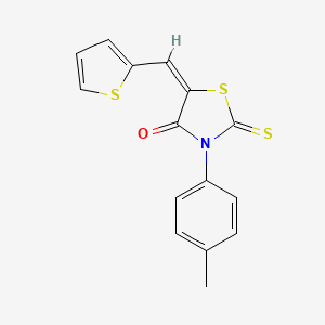 molecular formula C15H11NOS3 B4648238 3-(4-methylphenyl)-5-(2-thienylmethylene)-2-thioxo-1,3-thiazolidin-4-one 