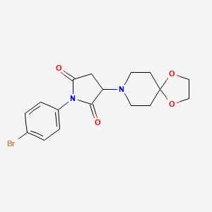 molecular formula C17H19BrN2O4 B4648261 1-(4-bromophenyl)-3-(1,4-dioxa-8-azaspiro[4.5]dec-8-yl)-2,5-pyrrolidinedione 
