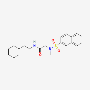 molecular formula C21H26N2O3S B4648263 N~1~-[2-(1-cyclohexen-1-yl)ethyl]-N~2~-methyl-N~2~-(2-naphthylsulfonyl)glycinamide 