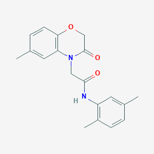 molecular formula C19H20N2O3 B4648279 N-(2,5-dimethylphenyl)-2-(6-methyl-3-oxo-2,3-dihydro-4H-1,4-benzoxazin-4-yl)acetamide 