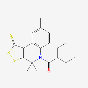 molecular formula C19H23NOS3 B4648296 5-(2-ethylbutanoyl)-4,4,8-trimethyl-4,5-dihydro-1H-[1,2]dithiolo[3,4-c]quinoline-1-thione 