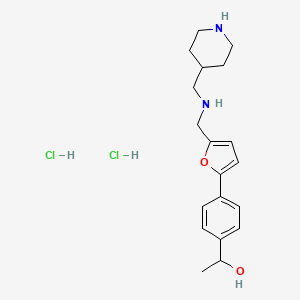 molecular formula C19H28Cl2N2O2 B4648305 1-[4-(5-{[(4-piperidinylmethyl)amino]methyl}-2-furyl)phenyl]ethanol dihydrochloride 