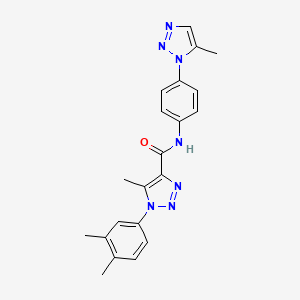 molecular formula C21H21N7O B4648315 1-(3,4-dimethylphenyl)-5-methyl-N-[4-(5-methyl-1H-1,2,3-triazol-1-yl)phenyl]-1H-1,2,3-triazole-4-carboxamide 