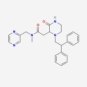 molecular formula C26H29N5O2 B4648319 2-[1-(2,2-diphenylethyl)-3-oxo-2-piperazinyl]-N-methyl-N-(2-pyrazinylmethyl)acetamide 