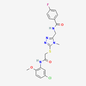 molecular formula C20H19ClFN5O3S B4648327 N-{[5-({2-[(5-chloro-2-methoxyphenyl)amino]-2-oxoethyl}thio)-4-methyl-4H-1,2,4-triazol-3-yl]methyl}-4-fluorobenzamide 