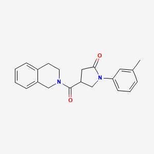 molecular formula C21H22N2O2 B4648333 4-(3,4-dihydro-2(1H)-isoquinolinylcarbonyl)-1-(3-methylphenyl)-2-pyrrolidinone 