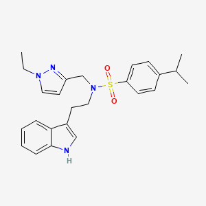 molecular formula C25H30N4O2S B4648343 N-[(1-ethyl-1H-pyrazol-3-yl)methyl]-N-[2-(1H-indol-3-yl)ethyl]-4-isopropylbenzenesulfonamide 