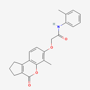molecular formula C22H21NO4 B4648364 2-[(6-methyl-4-oxo-1,2,3,4-tetrahydrocyclopenta[c]chromen-7-yl)oxy]-N-(2-methylphenyl)acetamide 