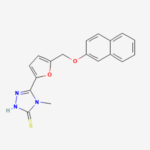 molecular formula C18H15N3O2S B4648378 4-methyl-5-{5-[(2-naphthyloxy)methyl]-2-furyl}-4H-1,2,4-triazole-3-thiol 