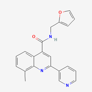 molecular formula C21H17N3O2 B4648381 N-(2-furylmethyl)-8-methyl-2-(3-pyridinyl)-4-quinolinecarboxamide 